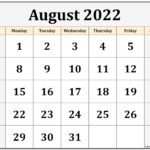 August 2022 Calendar Free Printable Calendar Templates