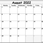 August 2022 Calendar Free Printable Calendar Templates