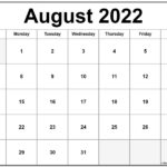 August 2022 Printable Calendar Free Printable Calendar Monthly