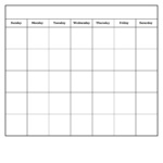 Blank Calandar With Big Squares Calendar Template Printable