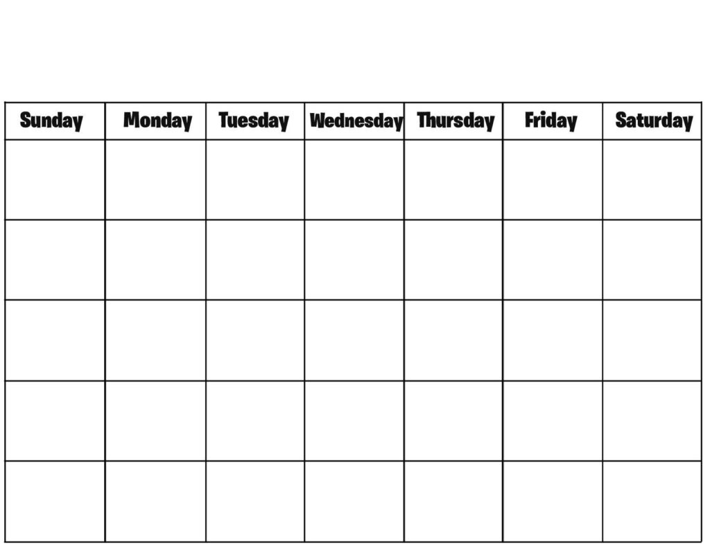 Blank Calendar Excel Template 2019 Free Printable Calendar Blank 