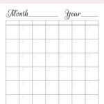 BLANK Calendar Printable Blank Perpetual Calendar DIY Etsy