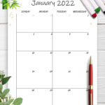 Blank Printable Calendar January 2022 With Holidays Template