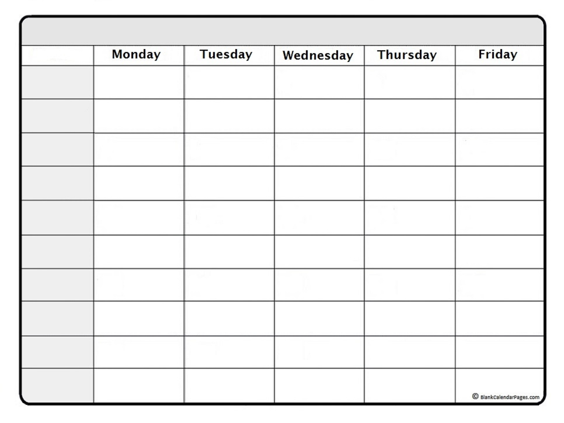 Blank Weekly Schedule Template Printable Calendar Inspiration Design