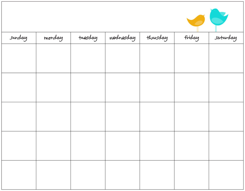 Calendar Blank For Printing Calendar Printable Free