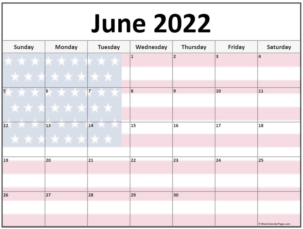 Collection Of June 2022 Photo Calendars With Image Filters 