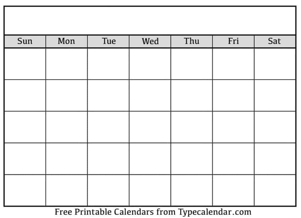 Download Printable Blank Calendar Templates