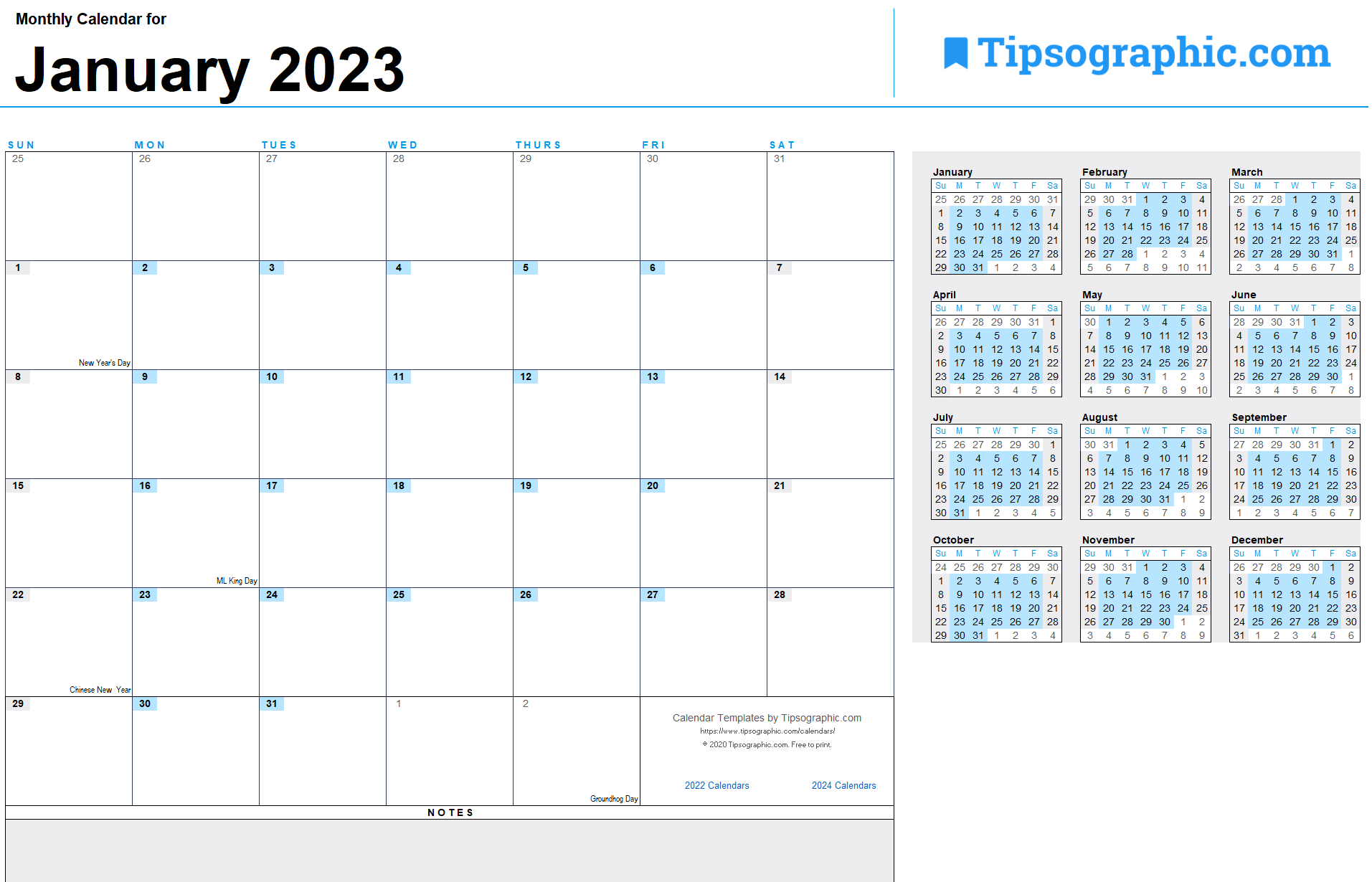 Download The 2023 Monthly Calendar Tipsographic