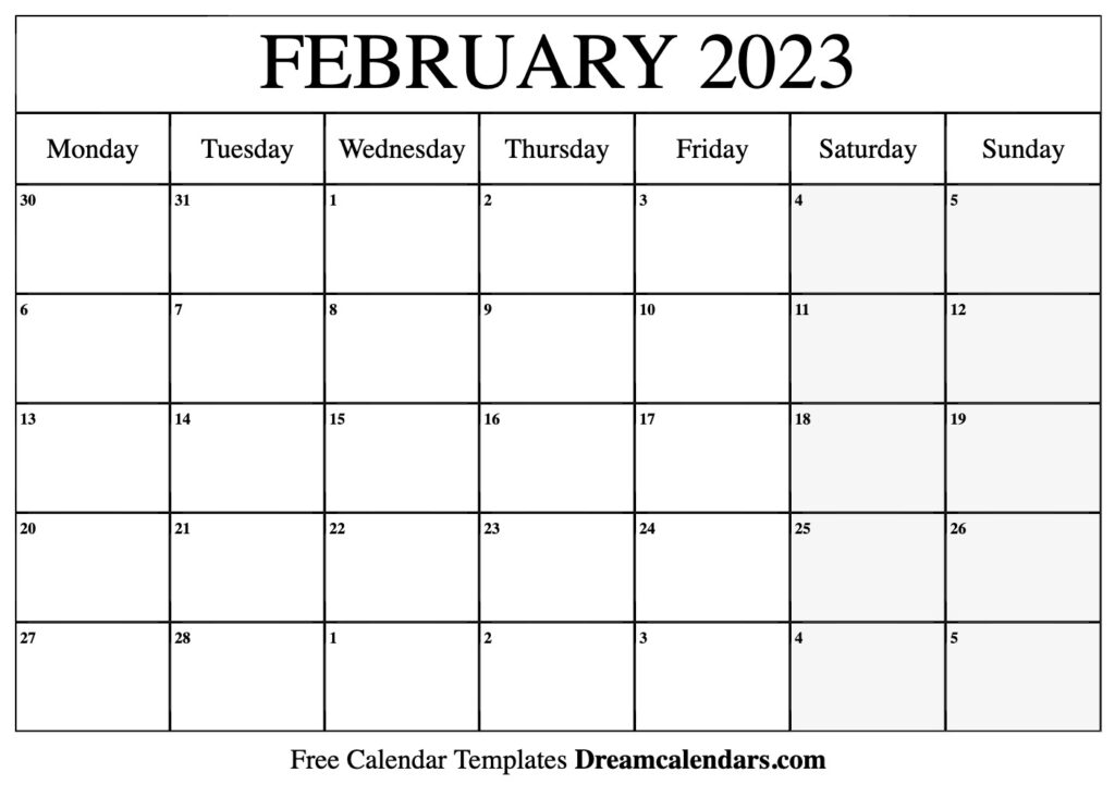 February 2023 Calendar Free Blank Printable Templates