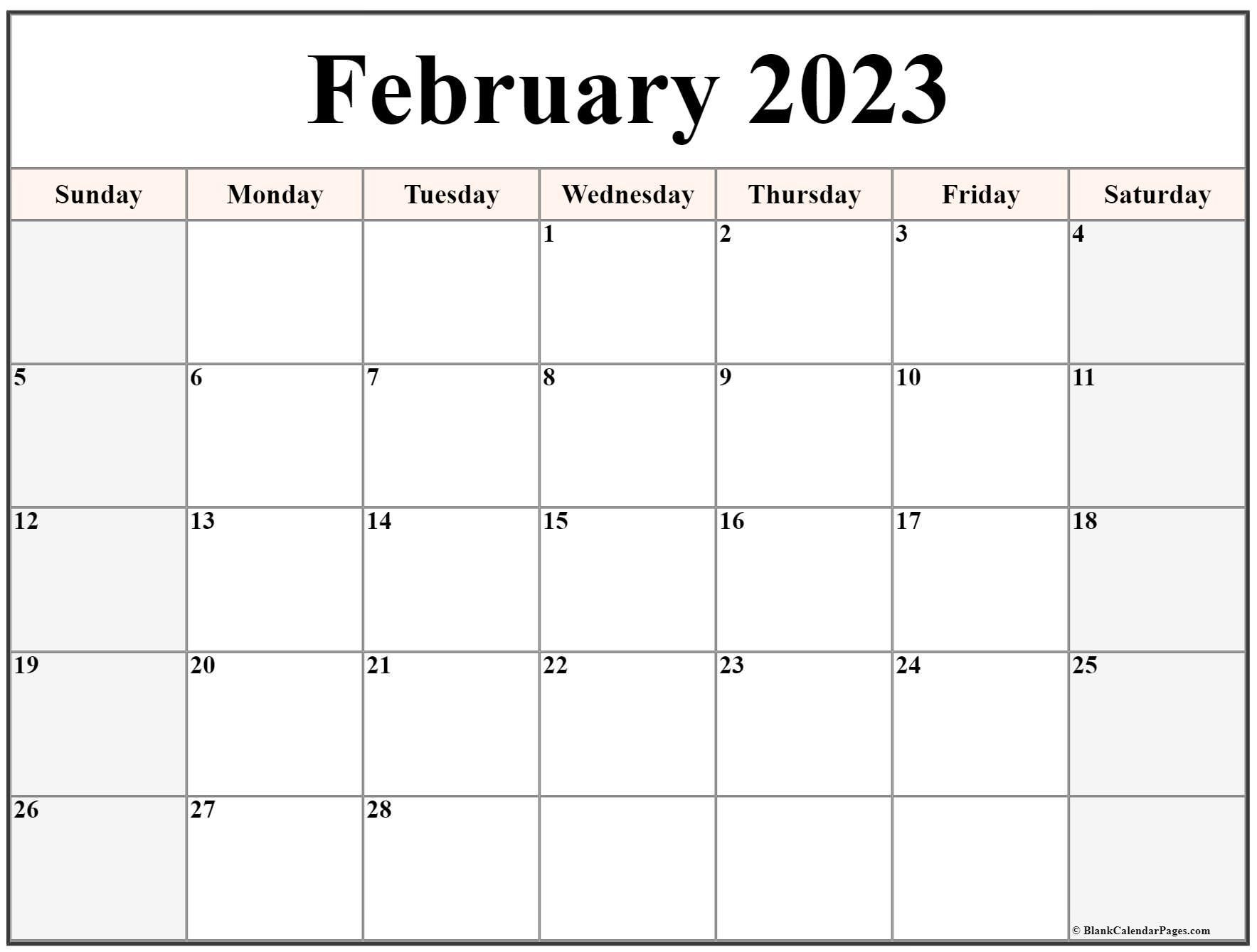 February 2023 Calendar Free Printable Calendar Templates