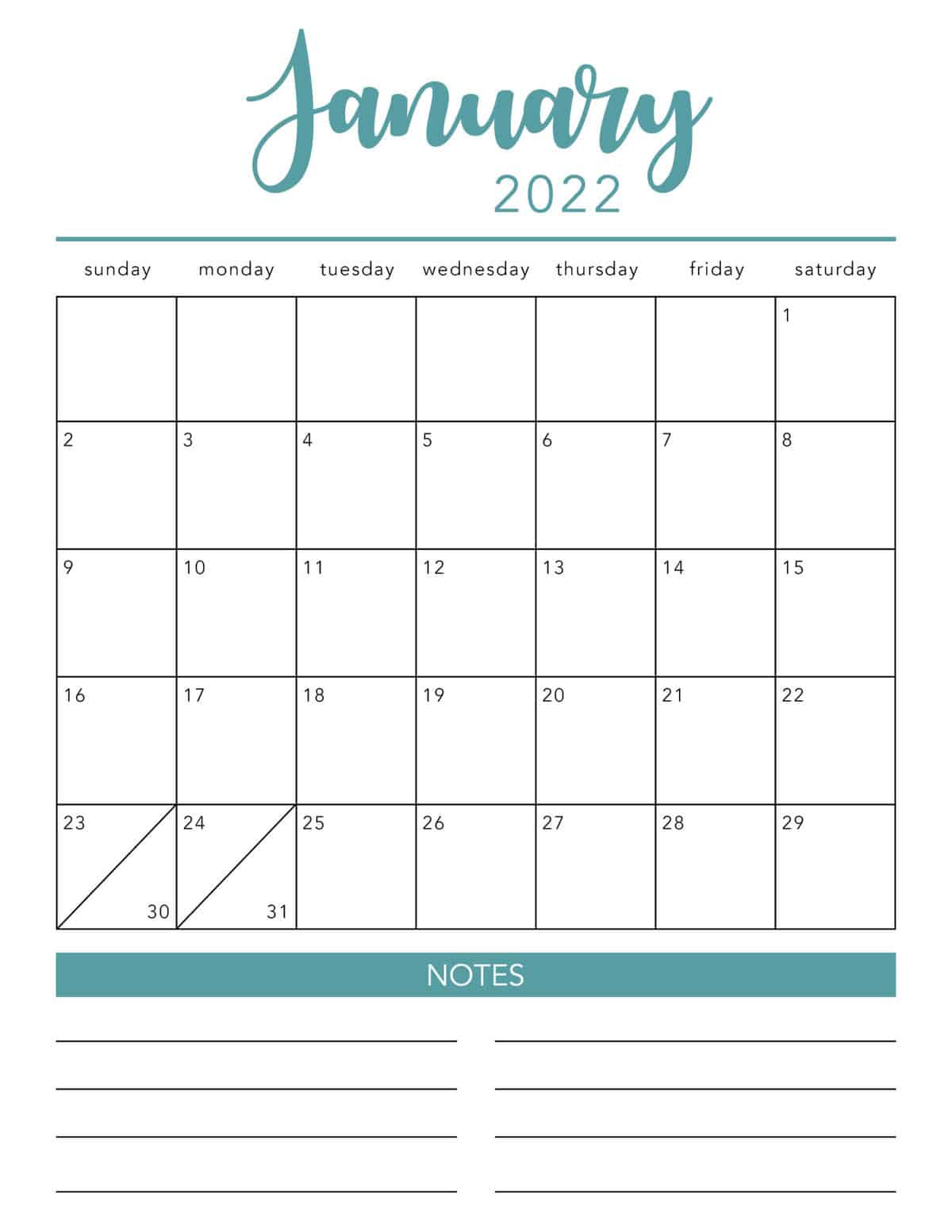 FREE 2022 Printable Calendar Template 2 Colors I Heart Naptime