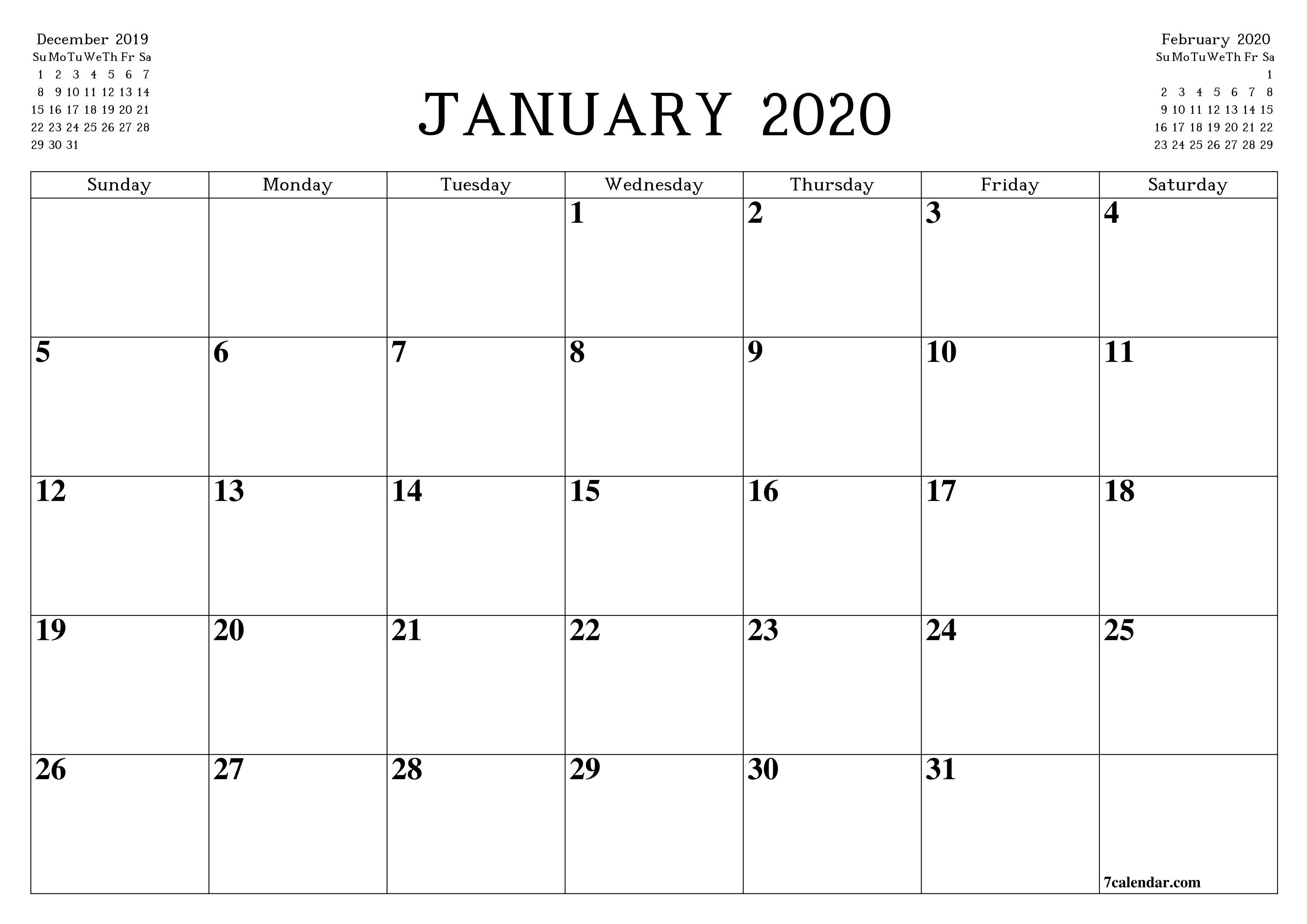 Blank A5 Calendar Printable Free 2023