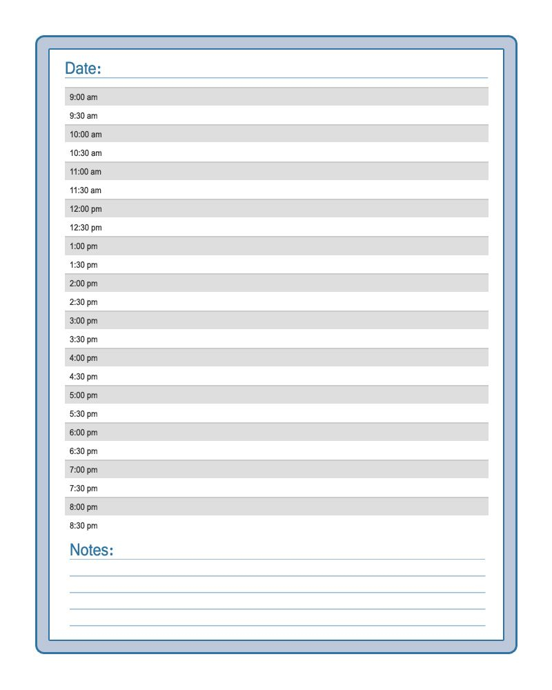Free Printable Daily Planner Calendar Template Daily Calendar 