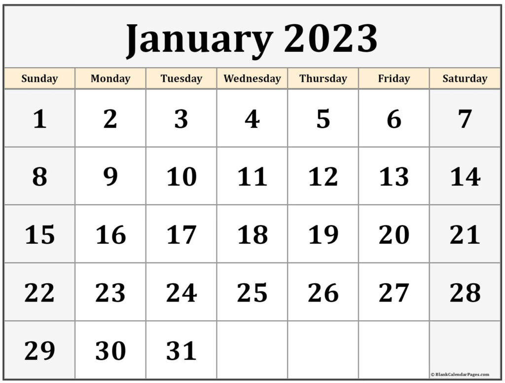 January 2023 Calendar Free Printable Calendar Templates