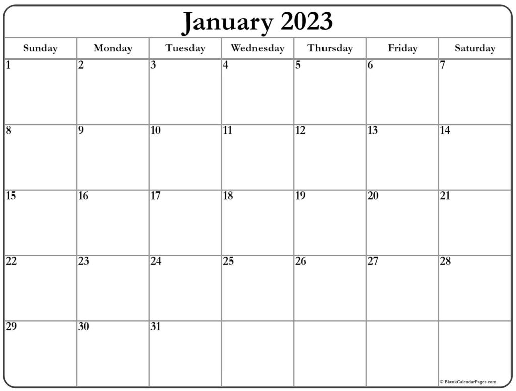 January 2023 Calendar Free Printable Calendar Templates