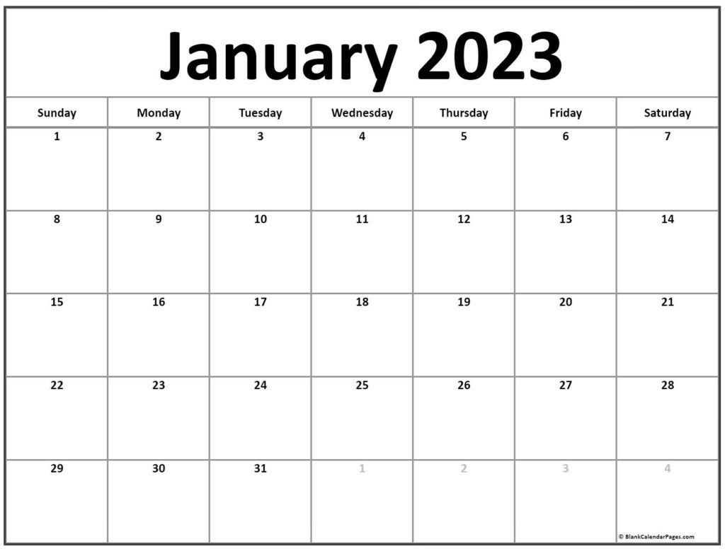 January 2023 Calendar Free Printable Calendar Templates