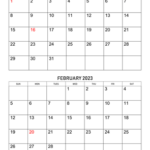 January And February 2023 Calendar Calendar Quickly