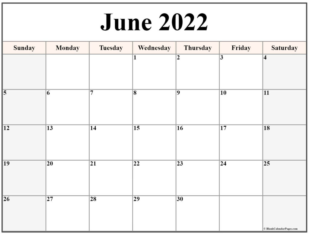 June 2022 Calendar Free Printable Calendar Templates