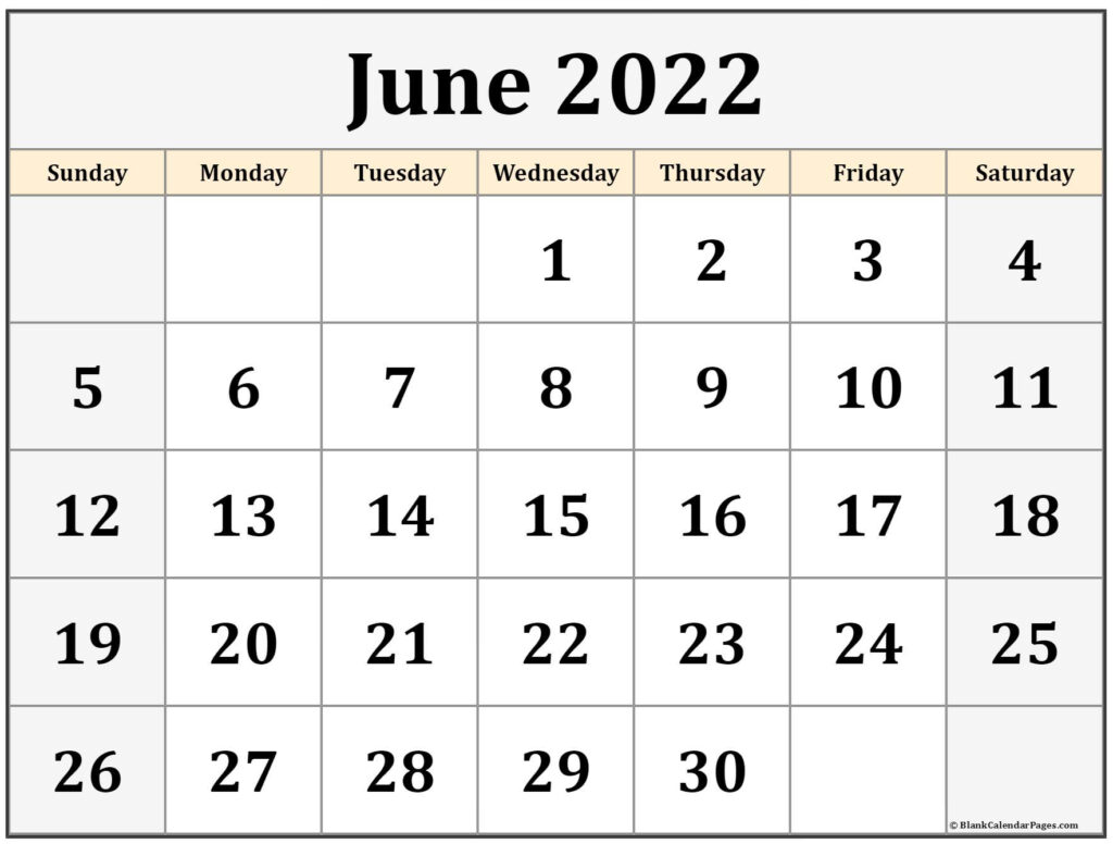 June 2022 Calendar Free Printable Calendar Templates