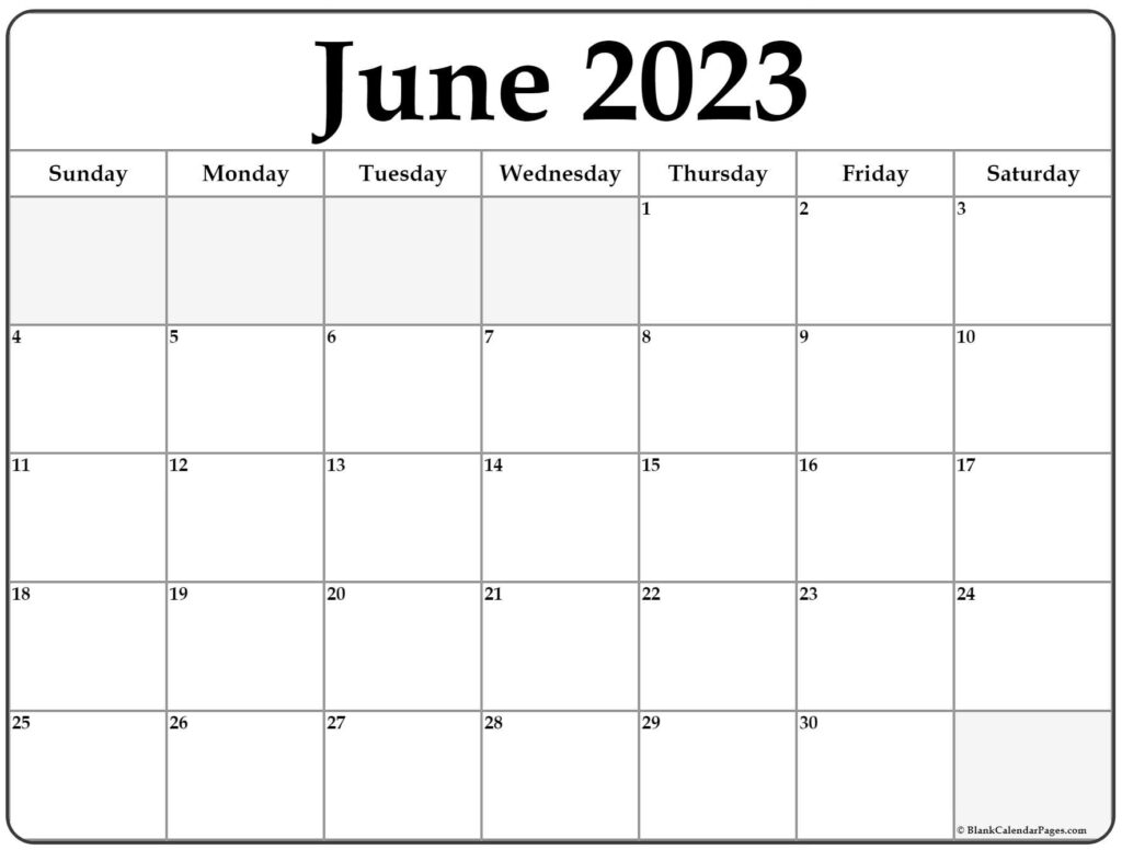 June 2023 Calendar Free Printable Monthly Calendars