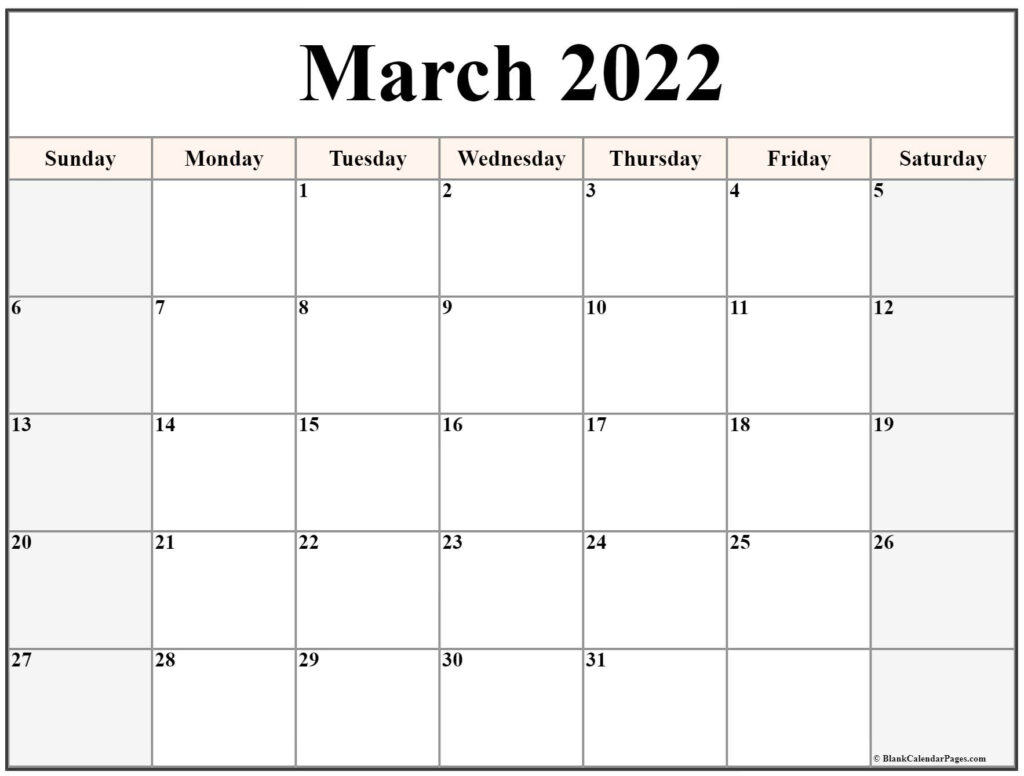 March 2022 Calendar Free Printable Calendar Templates