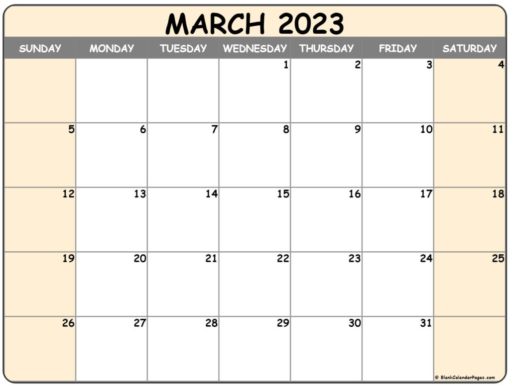 March 2023 Calendar Free Printable Calendar