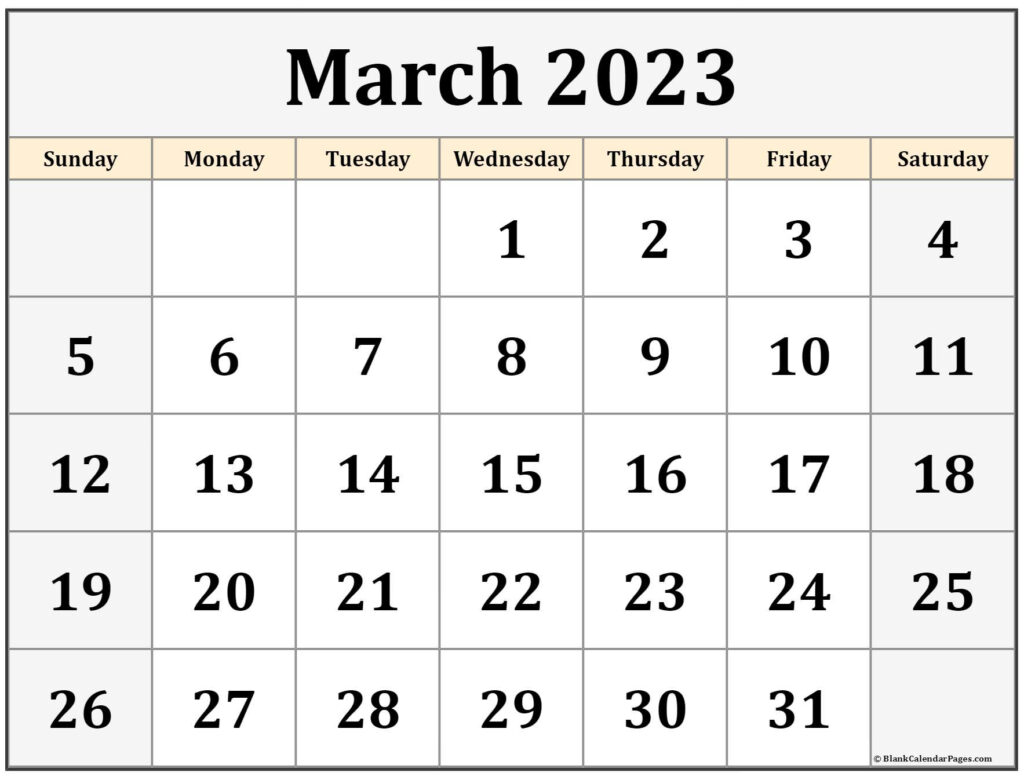 March 2023 Calendar Free Printable Calendar