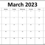 March 2023 Calendar Free Printable Calendar