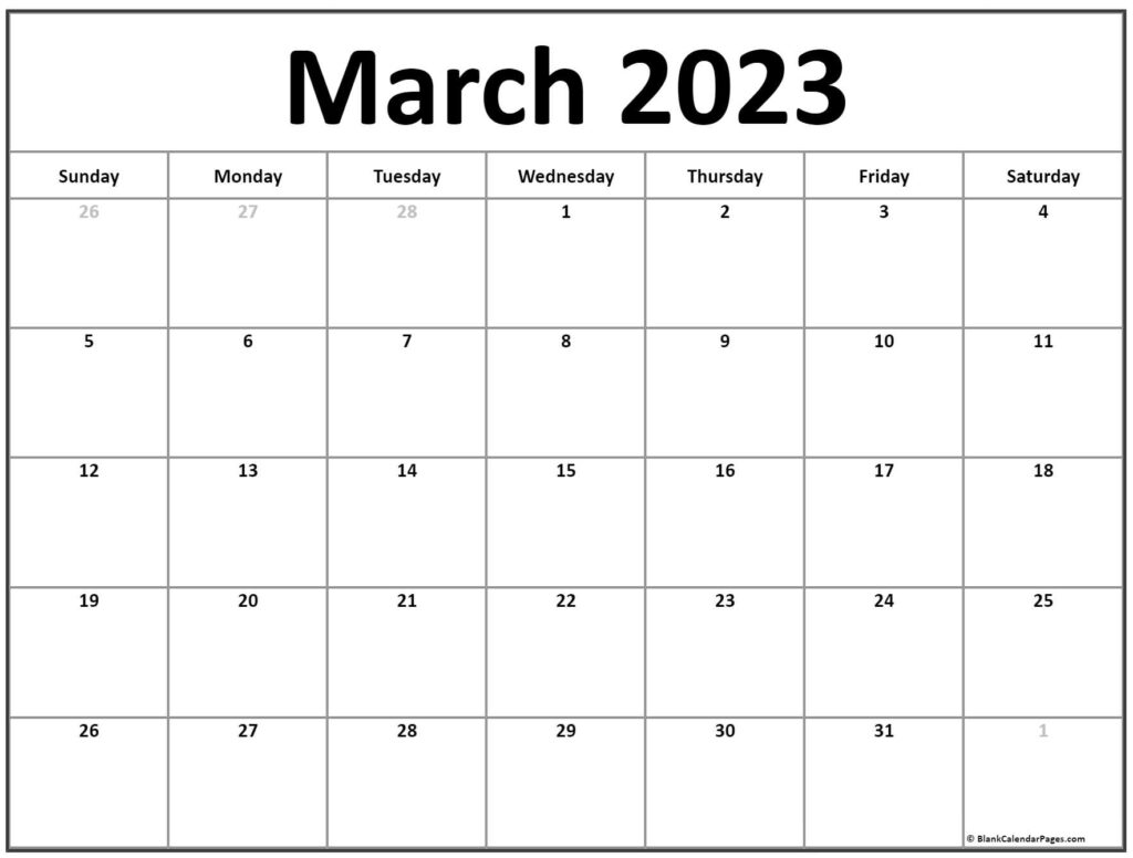 March 2023 Calendar Free Printable Calendar