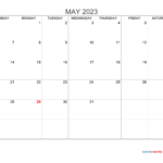 May 2023 Blank Calendar Calendar Quickly