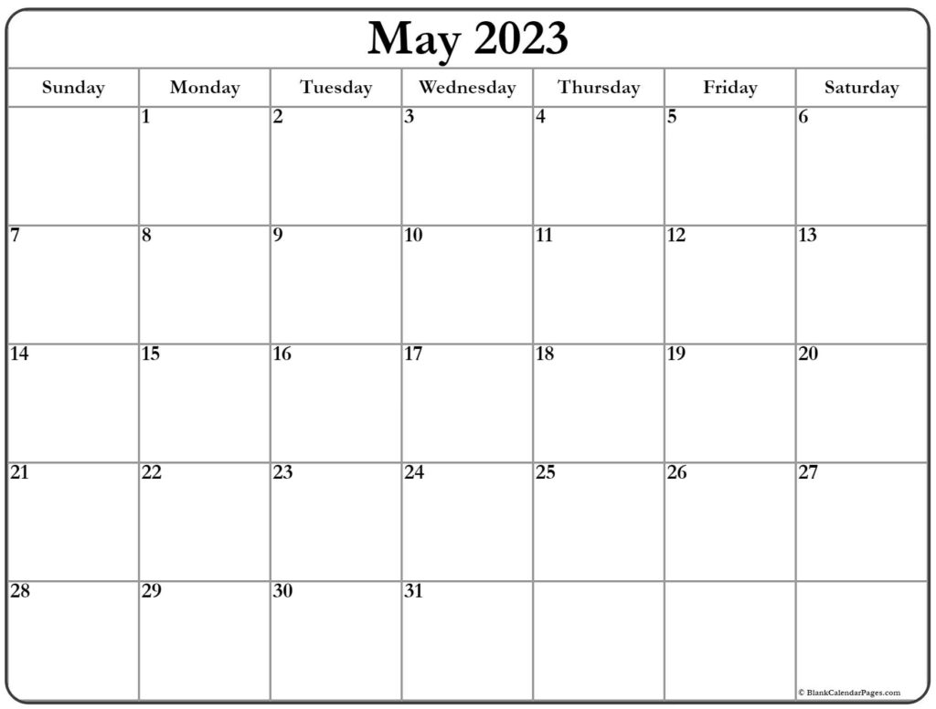 May 2023 Calendar Free Printable Monthly Calendars