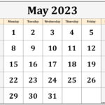 May 2023 Calendar Free Printable Monthly Calendars