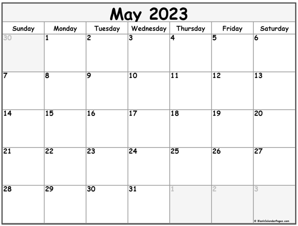 May 2023 Calendar Free Printable Monthly Calendars