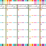 Monday Through Friday Schedule Template Calendar Template Printable