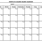 Month At A Glance Calendar Printable Example Calendar Printable