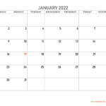 Monthly 2022 Blank Calendar Calendar Quickly