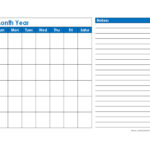 Monthly Blank Calendar In Blue Shade Free Printable Templates