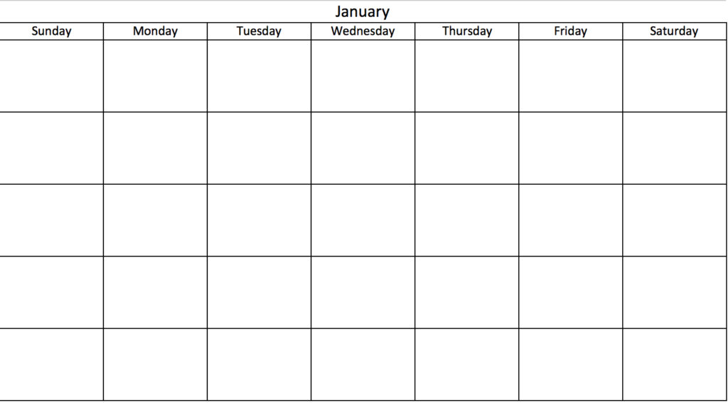 Monthly Calendar No Dates Printable Week Calendar
