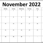 November 2022 Calendar Free Printable Calendar Templates