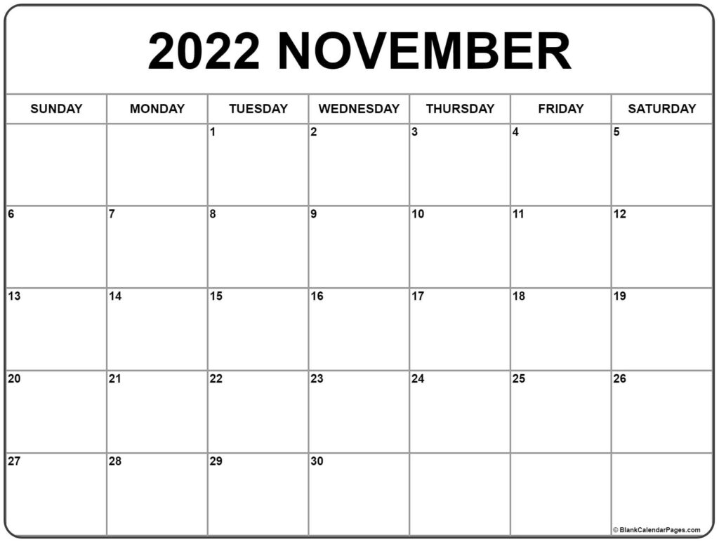 November 2022 Calendar Free Printable Calendar Templates