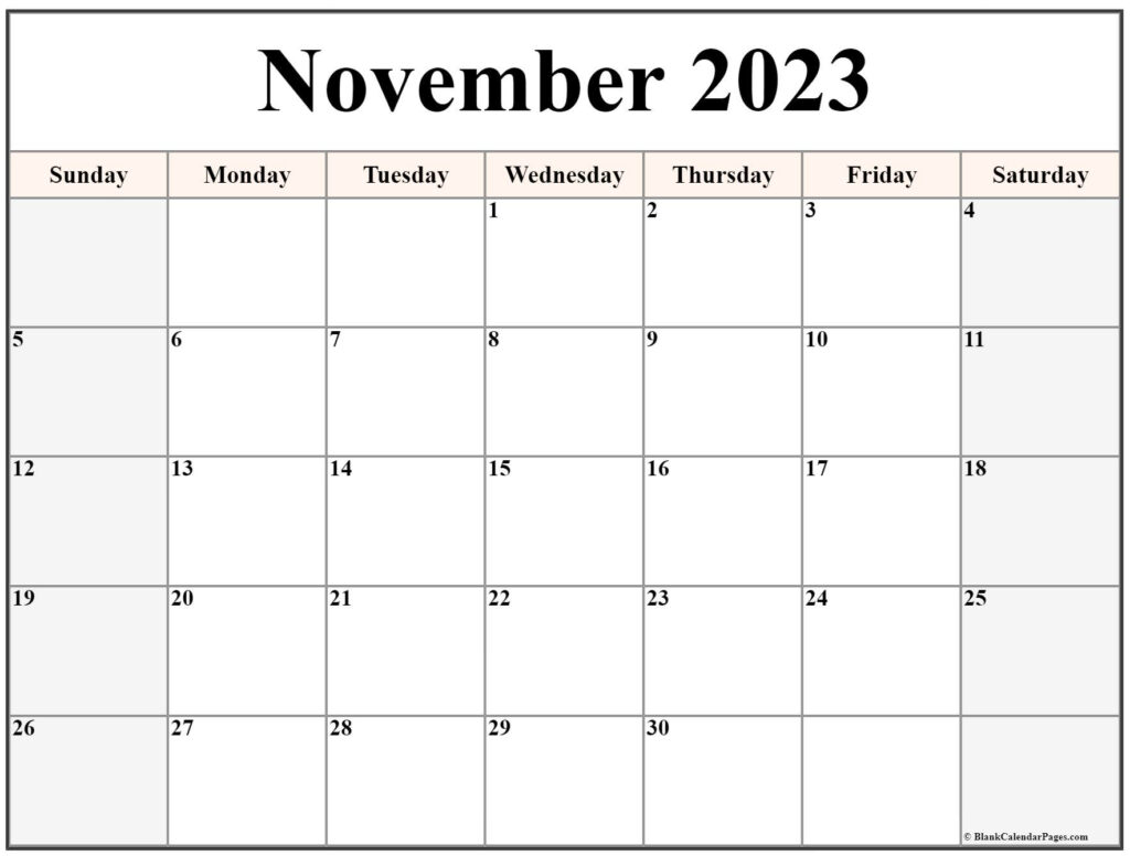 November 2023 Calendar Free Printable Calendar Templates