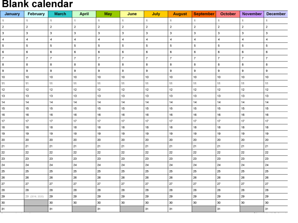 Print Year Calendar One Page Calendar Printables Free Templates