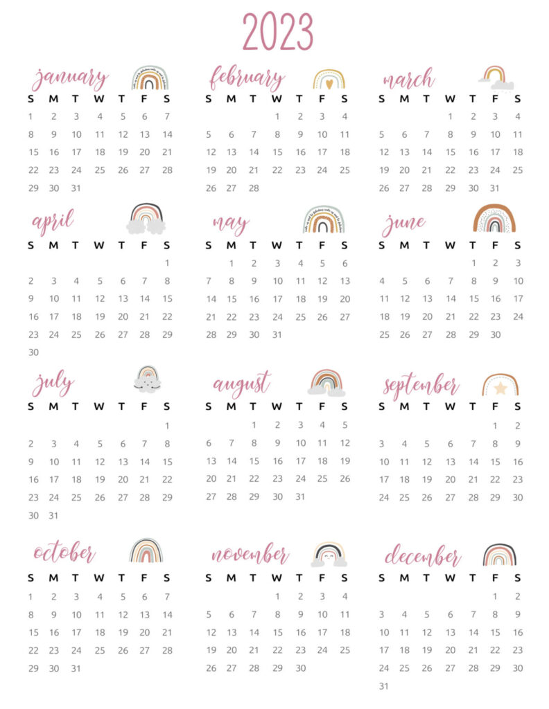 Printable 2023 Calendar One Page World Of Printables