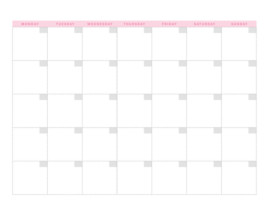 Printable Blank Calendar it s Pretty And FREE Tortagialla