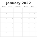 Printable Blank Calendar January 2022 2023 Printable Calendars