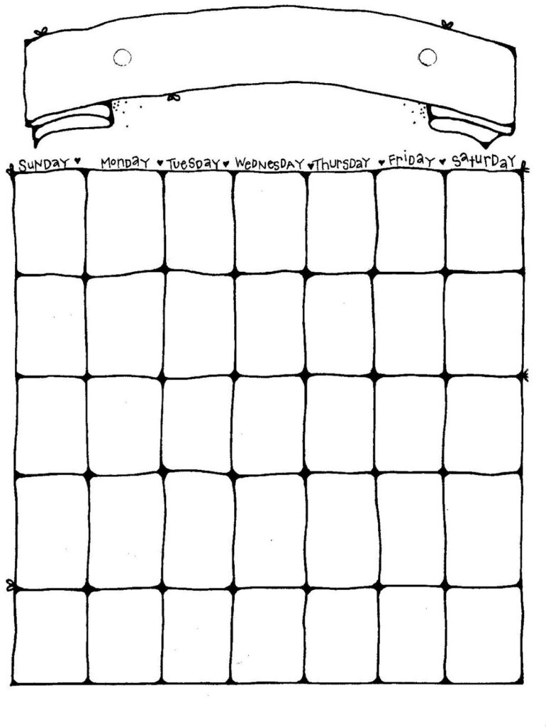 Printable Blank Calendar Pages Activity Shelter