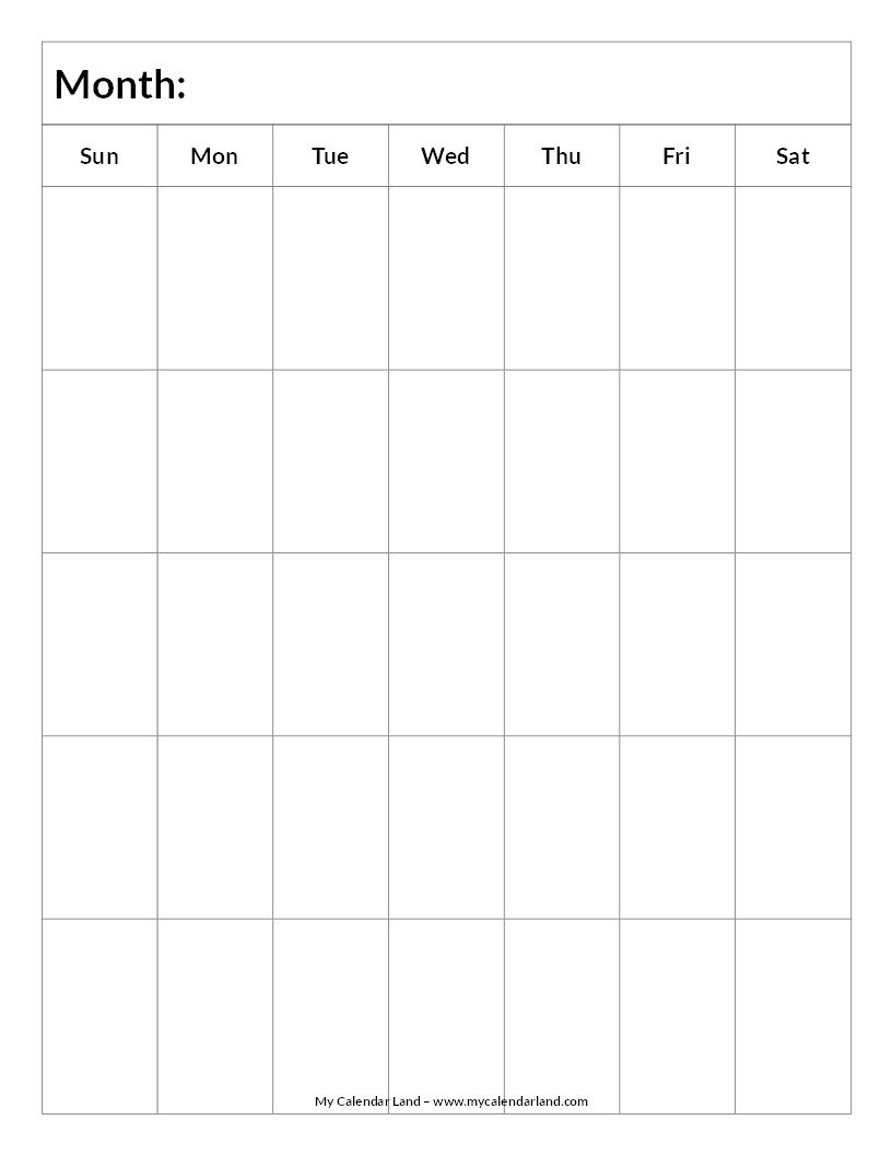 Printable Blank Calendar Weekly Calendar Template Blank Monthly