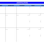 Printable Blank Monthly Calendar Excel Templates