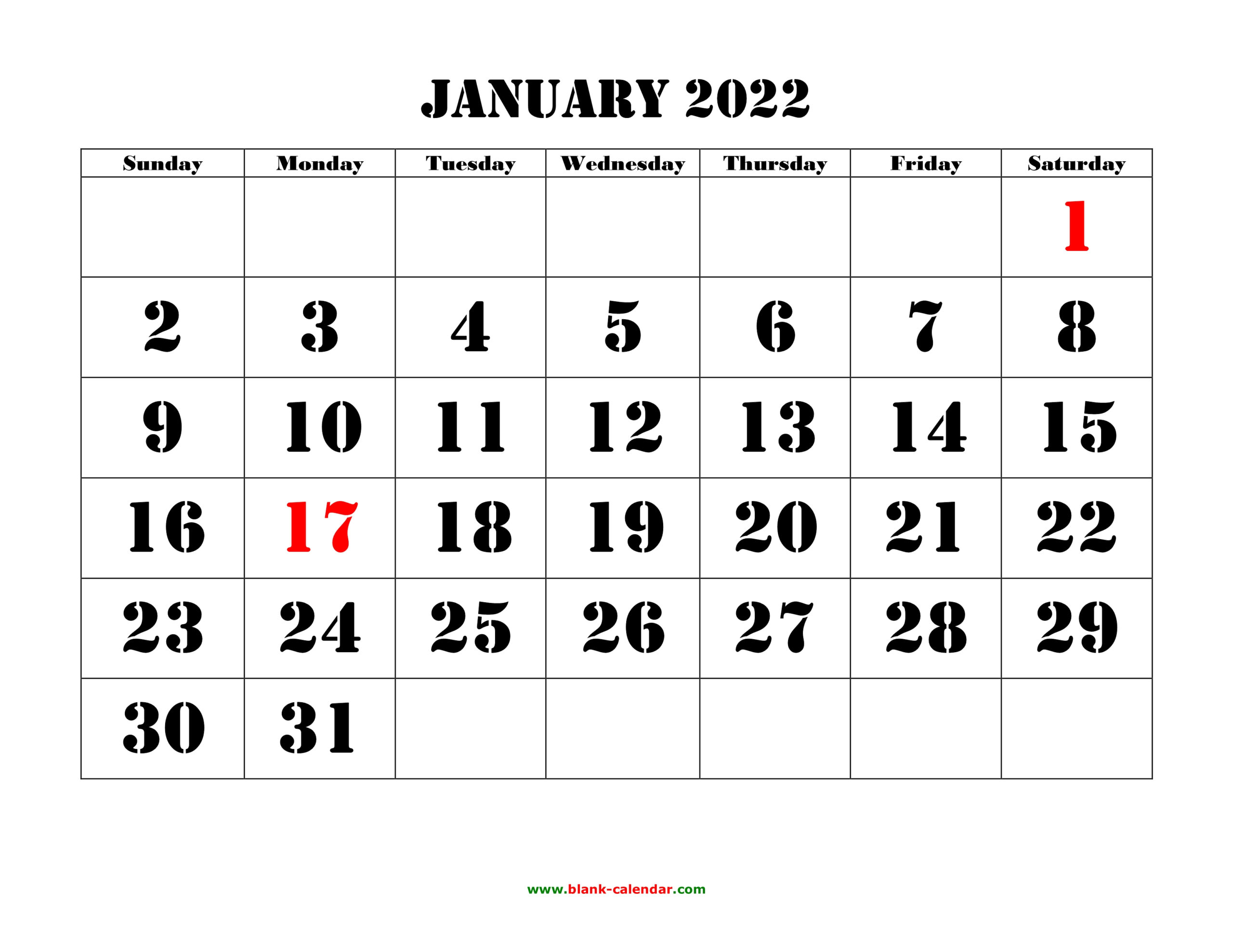 Printable Calendar 2022 Free Download Yearly Calendar Templates