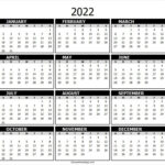 Printable PDF Blank Calendar 2022 Jan To Dec 2022 Calendar Editable